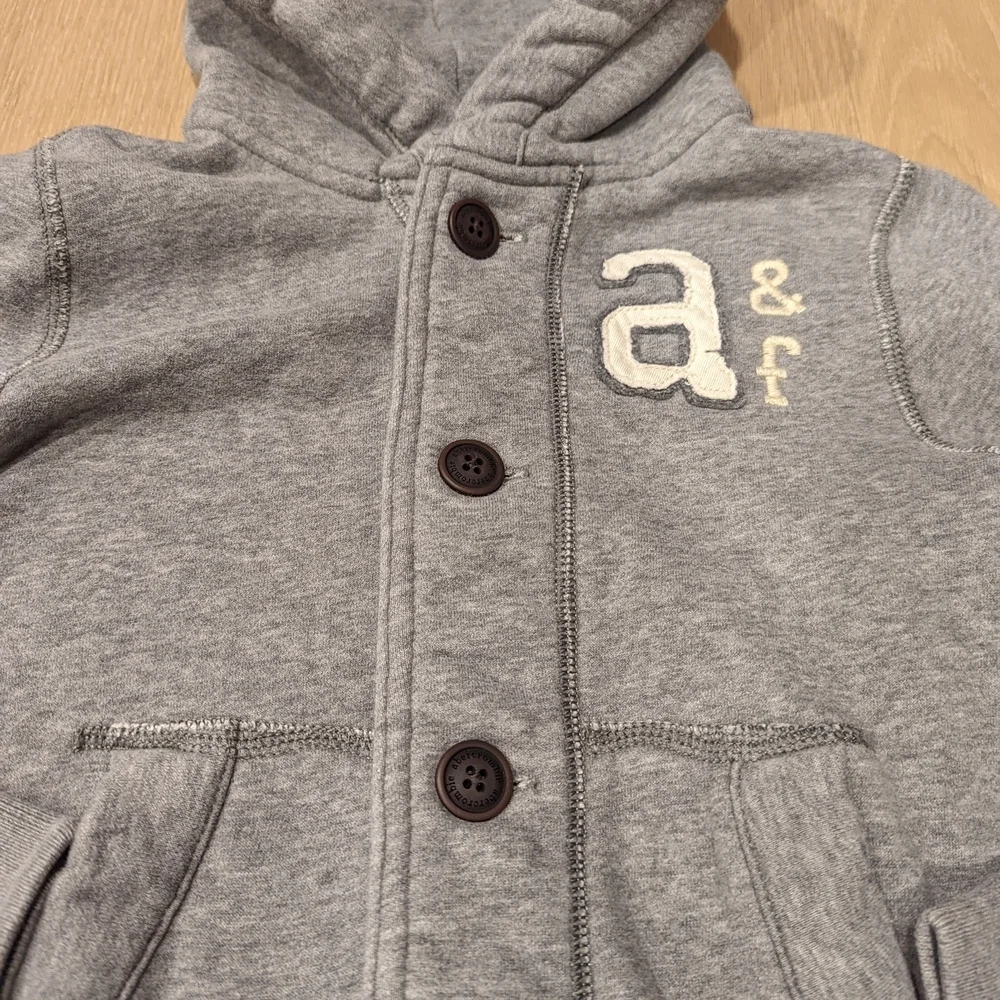 Abercrombie & Fitch Gray Kids Hoodie with Button Front